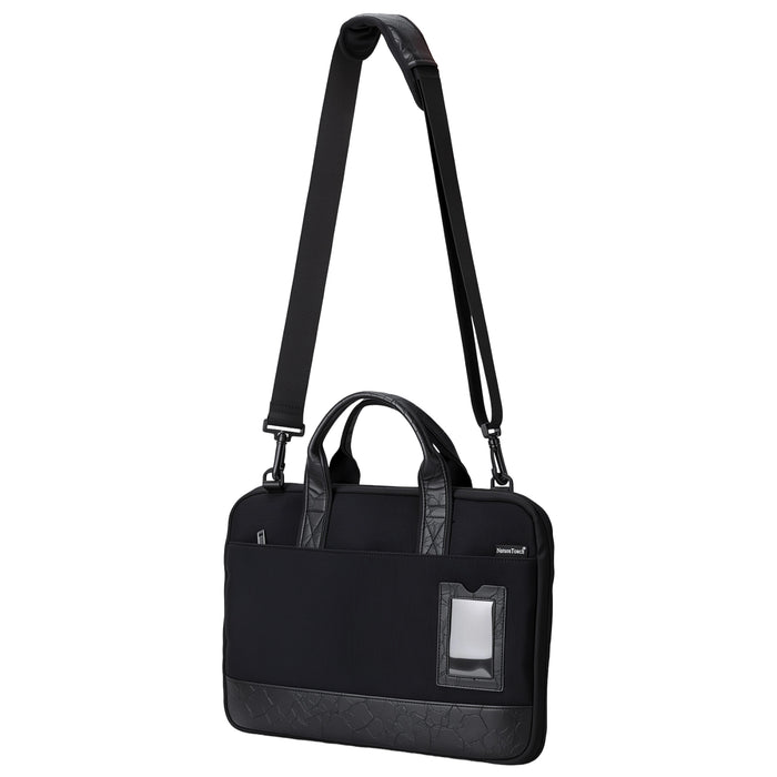 NatureTouch Laptop Sleeve Computer Bag, Messenger Shoulder Bag Business Briefcase for Laptop or Tablet, Sleek - Black