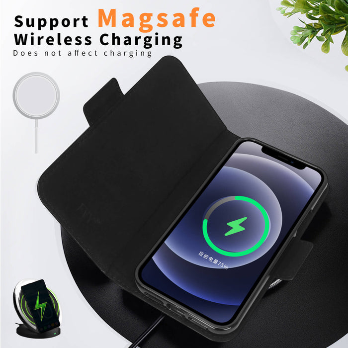 [Support Magsafe Charger] iPhone 12 Pro Max Wallet Case - fyystore