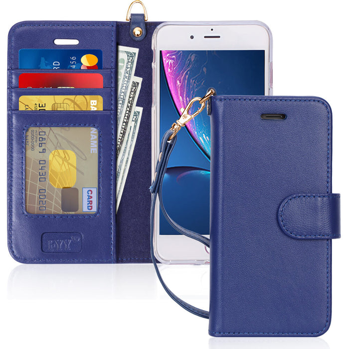 Genuine Leather Wallet Case for iPhone 8 Plus/7 Plus - fyystore