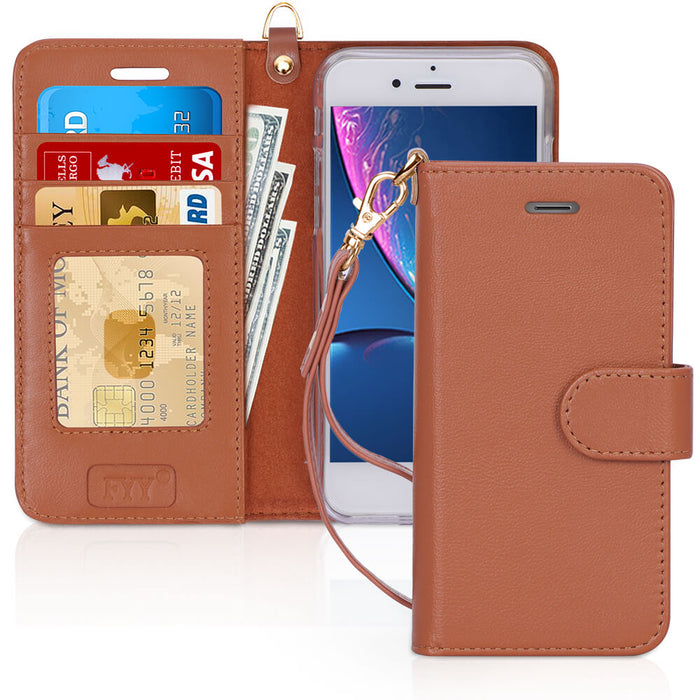 Genuine Leather Wallet Case for iPhone 8 Plus/7 Plus - fyystore