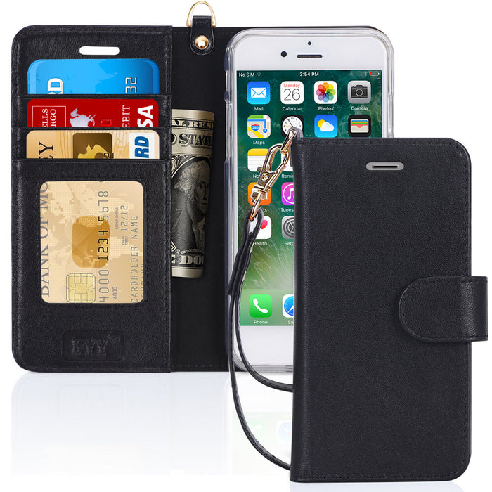 Genuine Leather Wallet Case for iPhone 8 Plus/7 Plus - fyystore