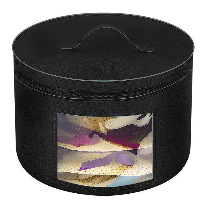 Hat boxes of leather