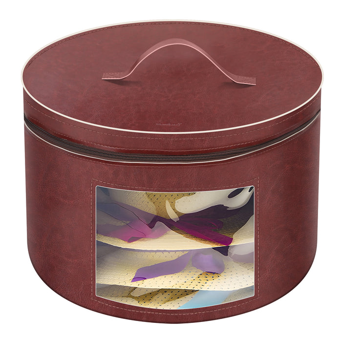 Hat boxes of leather