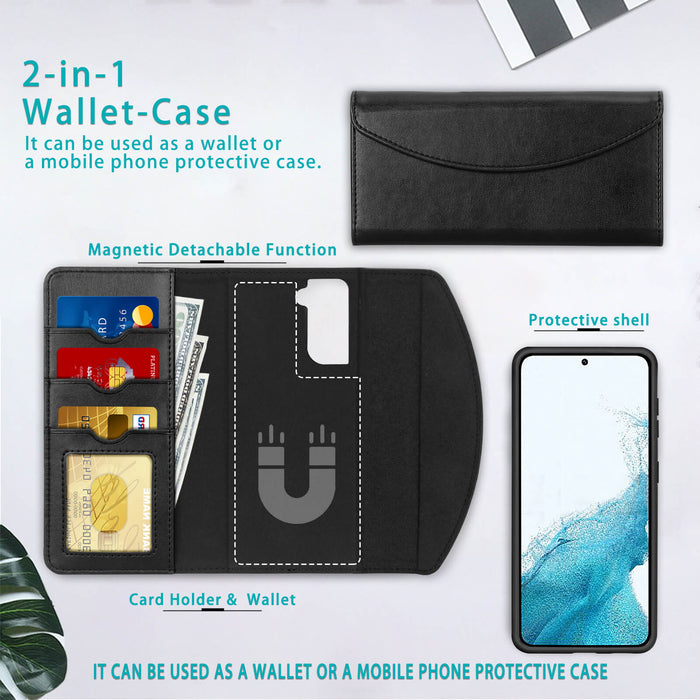 Galaxy S22 5G Case 2-in-1 Magnetic Detachable Wallet Case