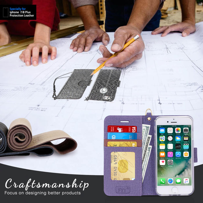iPhone 8/7 Plus Canvas Wallet Case - fyystore