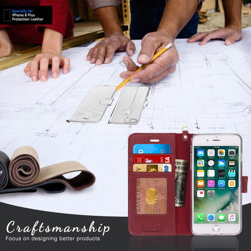 Genuine Leather Wallet Case for iPhone 6 Plus/6S Plus - fyystore