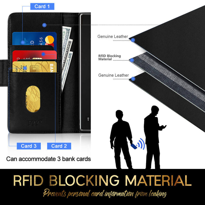Genuine Leather Wallet Case for Samsung Galaxy Note 20 6.7" - fyystore