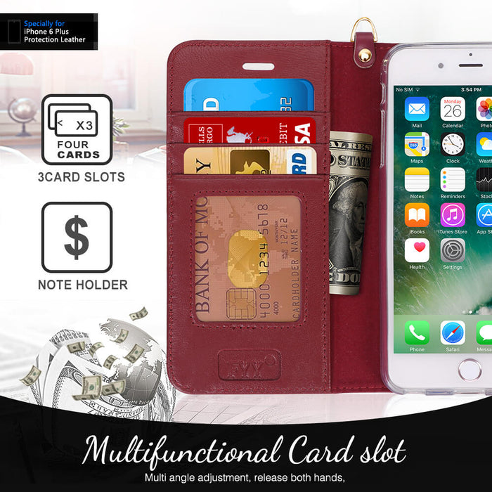 Genuine Leather Wallet Case for iPhone 6 Plus/6S Plus - fyystore