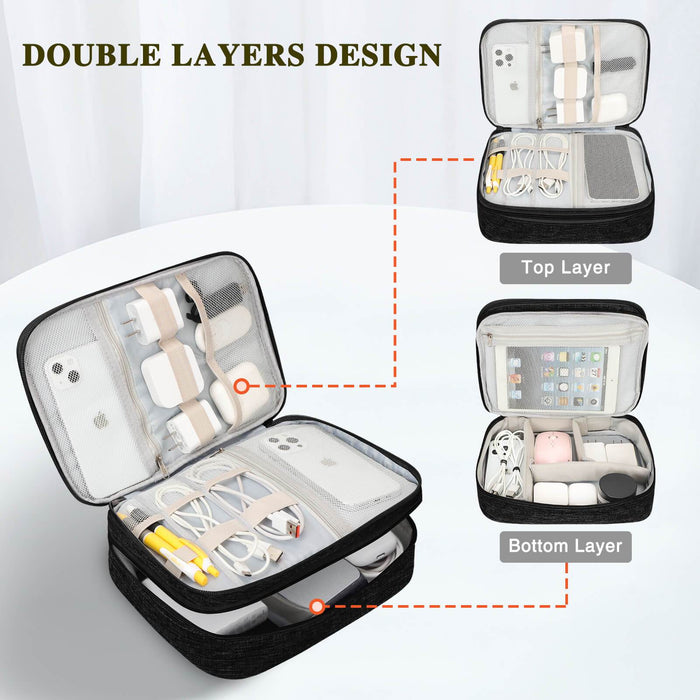 Electronic Organizer Bag - Double Layer-L - fyystore