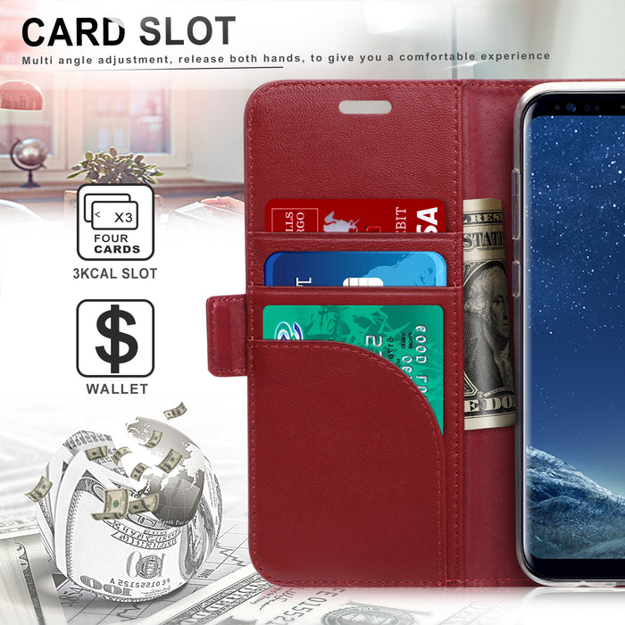 Genuine Leather Wallet Case for Galaxy S8 - fyystore
