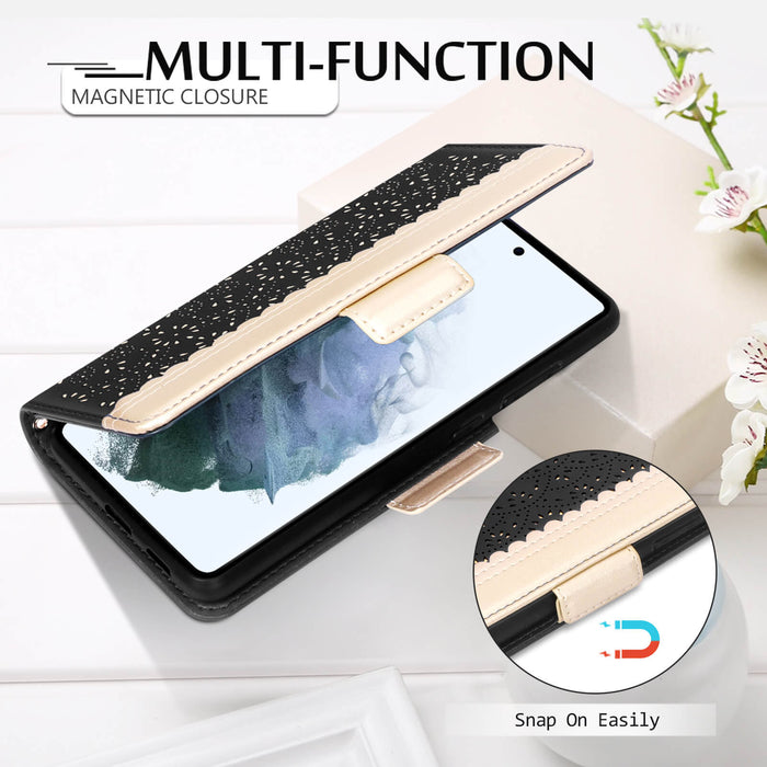 [Romantic Carved Flower] Samsung Galaxy S21 Plus 5G 6.7" Wallet Case - fyystore
