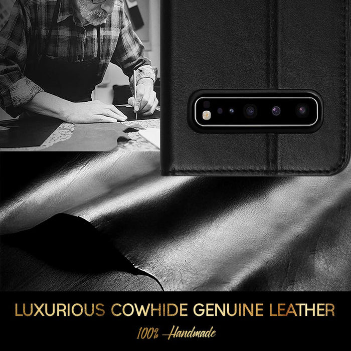 [Genuine Leather & RFID Blocking] Galaxy S10 5G Case - fyystore