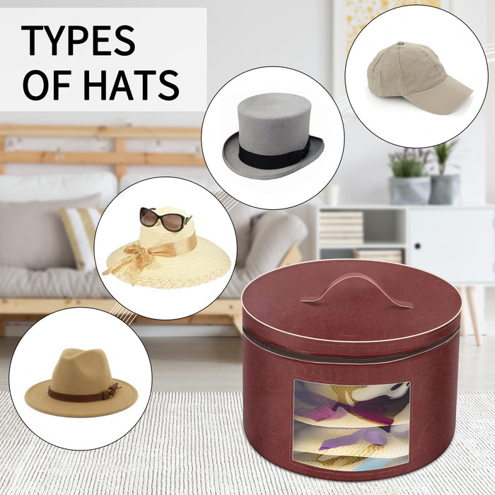Hat boxes of leather