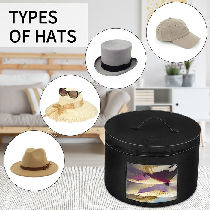 Hat boxes of leather