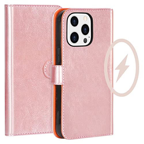 FYY 2022 iPhone 14 Pro Case Compatible with MagSafe,Luxury PU Leather Wallet Phone Case