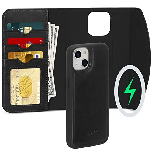 FYY 2022 iPhone 14 6.1 Case, [Compatible with Magsafe Charging] 2-in-1 Magnetic Detachable Wallet Phone Case