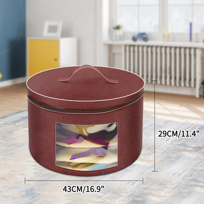 Hat boxes of leather