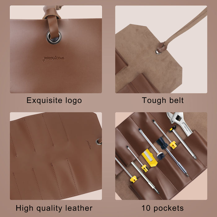Tool bags of leather