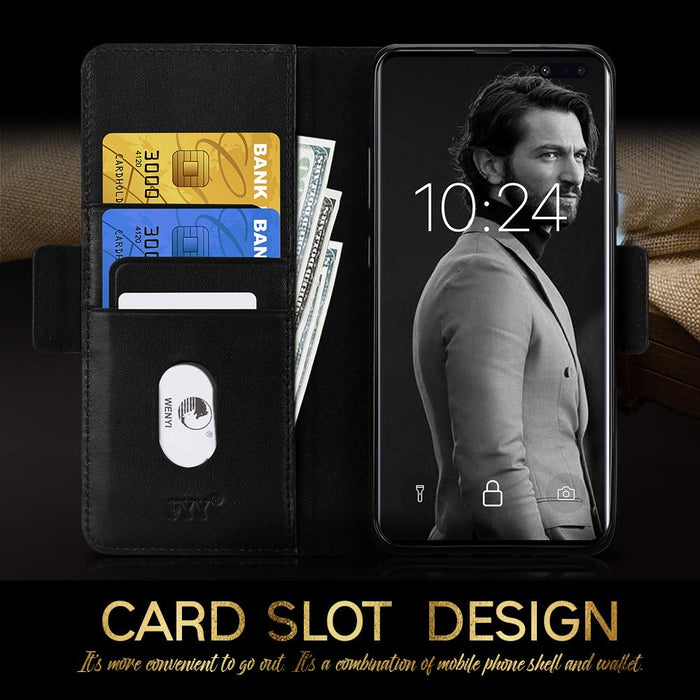 [Genuine Leather & RFID Blocking] Galaxy S10 5G Case - fyystore