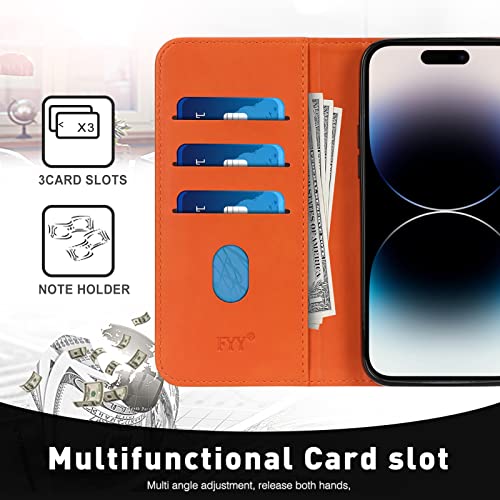 FYY 2022 iPhone 14 Pro Case Compatible with MagSafe,Luxury PU Leather Wallet Phone Case