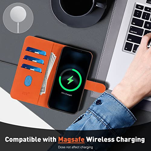 FYY 2022 iPhone 14 Pro Case Compatible with MagSafe,Luxury PU Leather Wallet Phone Case