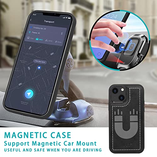 FYY 2022 iPhone 14 6.1 Case, [Compatible with Magsafe Charging] 2-in-1 Magnetic Detachable Wallet Phone Case