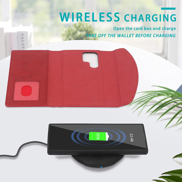 Galaxy S22 Ultra 5G Case 2-in-1 Magnetic Detachable Wallet Case