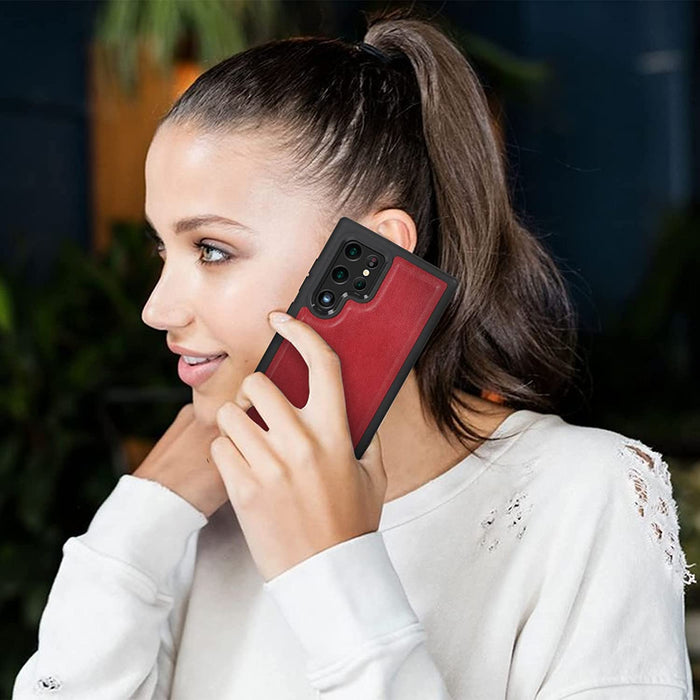 Galaxy S22 Ultra 5G Case 2-in-1 Magnetic Detachable Wallet Case