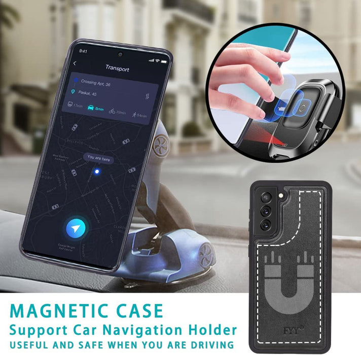 Galaxy S22+ Plus 5G Case 2-in-1 Magnetic Detachable Wallet Case