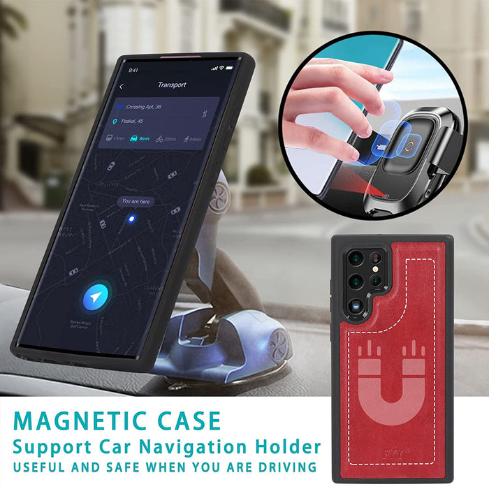 Galaxy S22 Ultra 5G Case 2-in-1 Magnetic Detachable Wallet Case