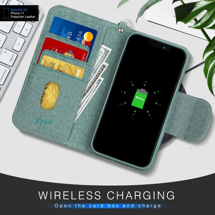 [Canvas Pattern] iPhone 11 Pro Max Wallet Case - fyystore