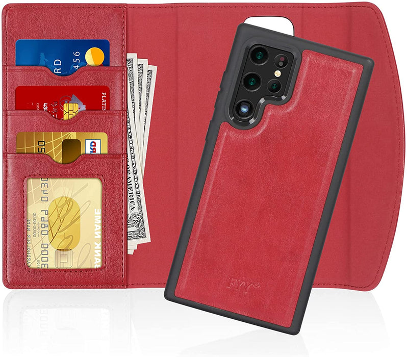 Galaxy S22 Ultra 5G Case 2-in-1 Magnetic Detachable Wallet Case