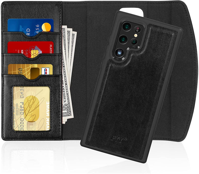 Galaxy S22 Ultra 5G Case 2-in-1 Magnetic Detachable Wallet Case