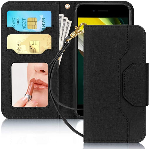 Wallet Case with Mirror for iPhone SE 2020, iPhone 7/8 4.7" - fyystore