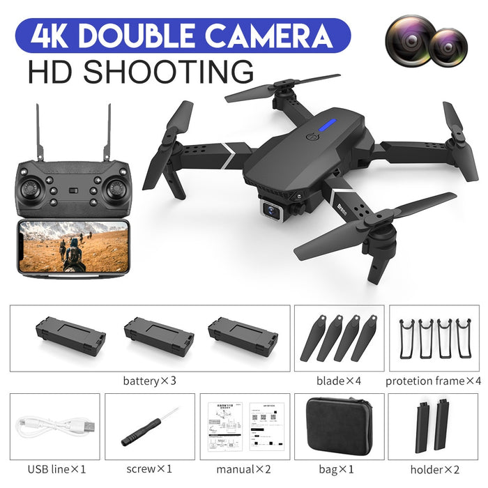 New 2022 E88Pro RC Drone 4K Professinal With 1080P Wide Angle HD Camera Foldable RC Helicopter WIFI FPV Height Hold Gift Toy