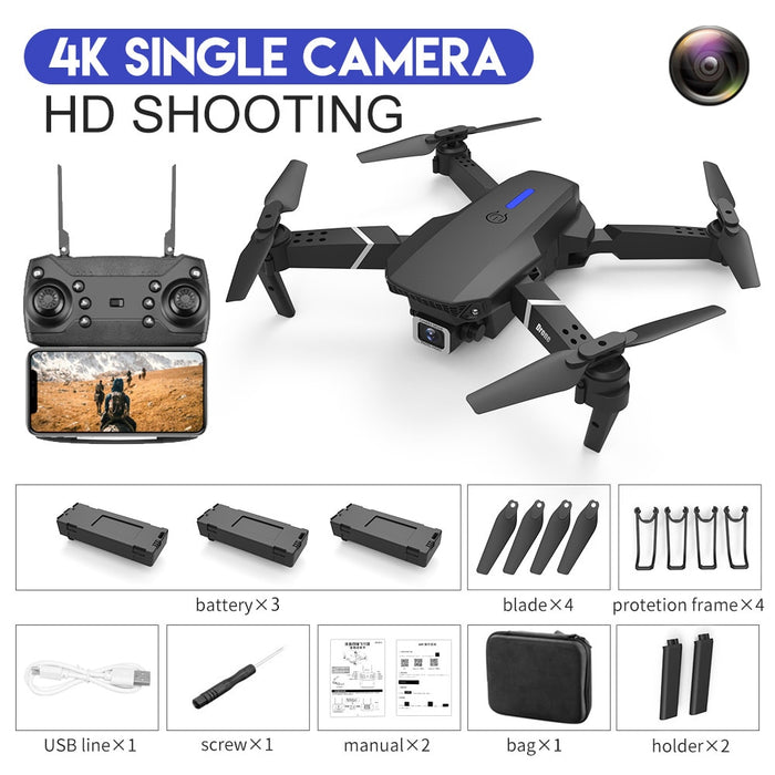 New 2022 E88Pro RC Drone 4K Professinal With 1080P Wide Angle HD Camera Foldable RC Helicopter WIFI FPV Height Hold Gift Toy