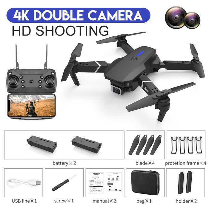 New 2022 E88Pro RC Drone 4K Professinal With 1080P Wide Angle HD Camera Foldable RC Helicopter WIFI FPV Height Hold Gift Toy