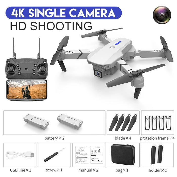 New 2022 E88Pro RC Drone 4K Professinal With 1080P Wide Angle HD Camera Foldable RC Helicopter WIFI FPV Height Hold Gift Toy