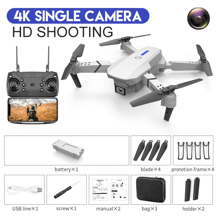 New 2022 E88Pro RC Drone 4K Professinal With 1080P Wide Angle HD Camera Foldable RC Helicopter WIFI FPV Height Hold Gift Toy