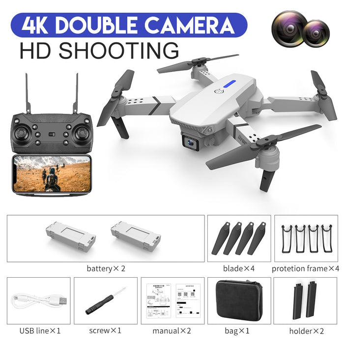 New 2022 E88Pro RC Drone 4K Professinal With 1080P Wide Angle HD Camera Foldable RC Helicopter WIFI FPV Height Hold Gift Toy