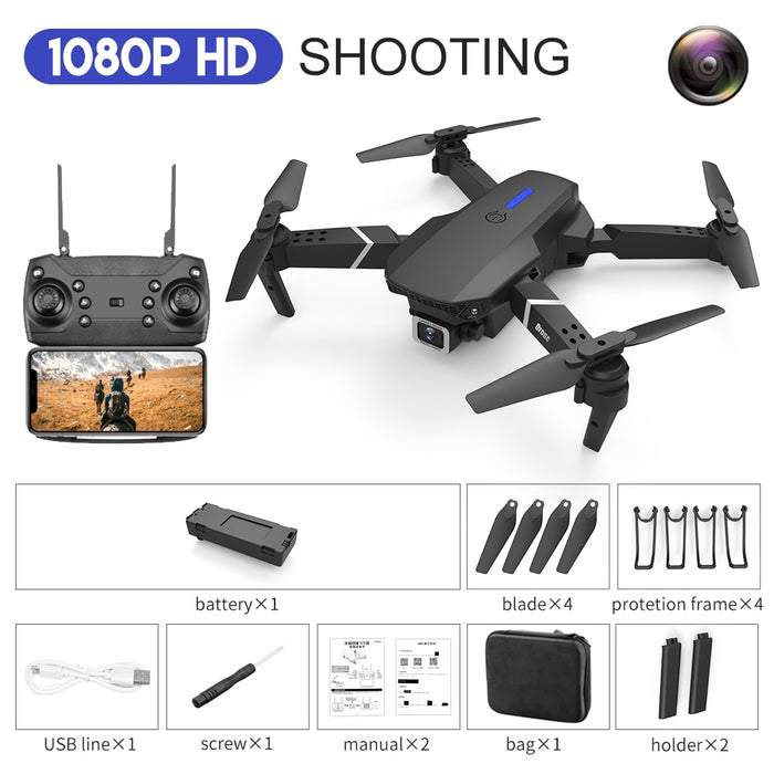 New 2022 E88Pro RC Drone 4K Professinal With 1080P Wide Angle HD Camera Foldable RC Helicopter WIFI FPV Height Hold Gift Toy