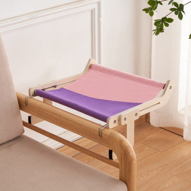 Universal Cat Window Mat  Hanging Bed Easy Washable Quality Fabric 40 Lbs Wooden Assemb Hammock Hanging Bed for Pet supplies