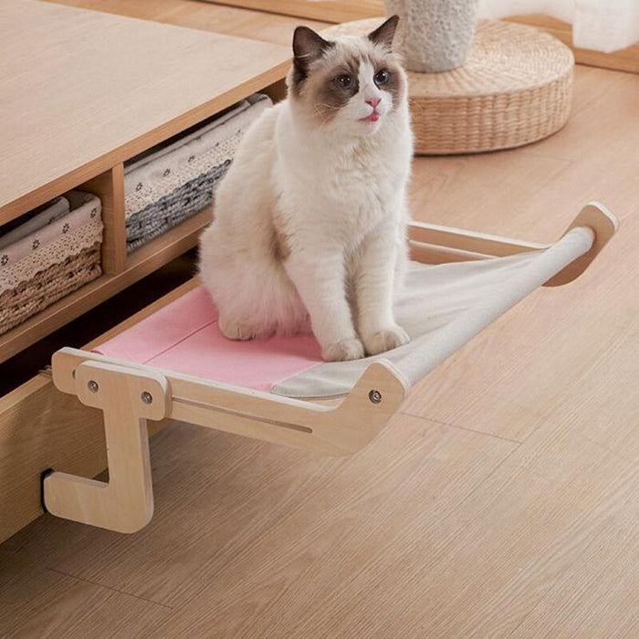 Universal Cat Window Mat  Hanging Bed Easy Washable Quality Fabric 40 Lbs Wooden Assemb Hammock Hanging Bed for Pet supplies