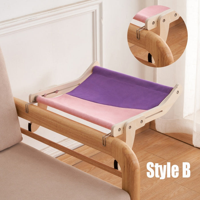Universal Cat Window Mat  Hanging Bed Easy Washable Quality Fabric 40 Lbs Wooden Assemb Hammock Hanging Bed for Pet supplies